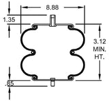 Double Convoluted Air Spring Bag (Replaces Firestone 6897)