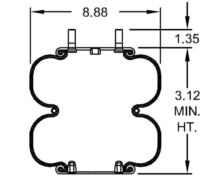 Double Convoluted Air Spring Bag (Replaces Goodyear 2B9-250)