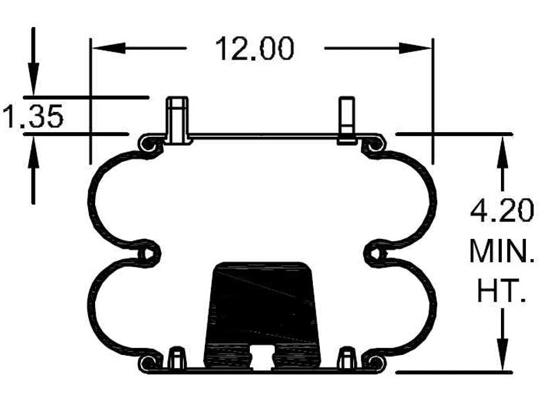 2 pack of TORQUE Double Convoluted Air Spring Bag (Replaces Firestone 7410, Firestone W01-358-7410, Freightliner 16-11378-000) (2 x TR7410) - AFTERMARKETUS Torque Convoluted Air Springs