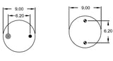 2 pack of TORQUE Double Convoluted Air Spring Bag (Replaces Firestone 7410, Firestone W01-358-7410, Freightliner 16-11378-000) (2 x TR7410) - AFTERMARKETUS Torque Convoluted Air Springs