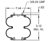 2 pack of TORQUE Double Convoluted Air Spring Bag (Replaces Firestone 7659, Firestone W01-358-7659, Hendrickson 5079) (2 x TR7659) - AFTERMARKETUS Torque Convoluted Air Springs