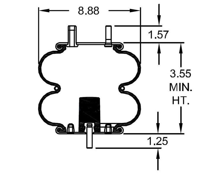 Double Convoluted Air Spring Bag (Replaces Rowe Truck ASC2500)