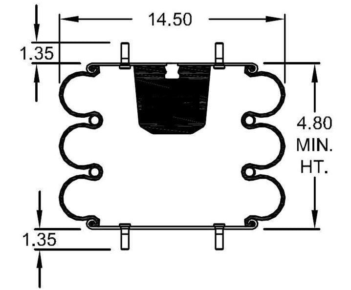 Triple Convoluted Air Spring Bag (Replaces Hendrickson 13041)