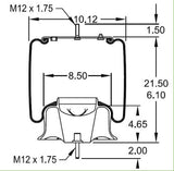 2 pack of TORQUE Air Spring Bag for Volvo Trucks (Replaces Firestone 8468, Volvo 21132005, Firestone W01-M58-8468) (2 x TR8468) - AFTERMARKETUS Torque Reversible Sleeve Air Springs