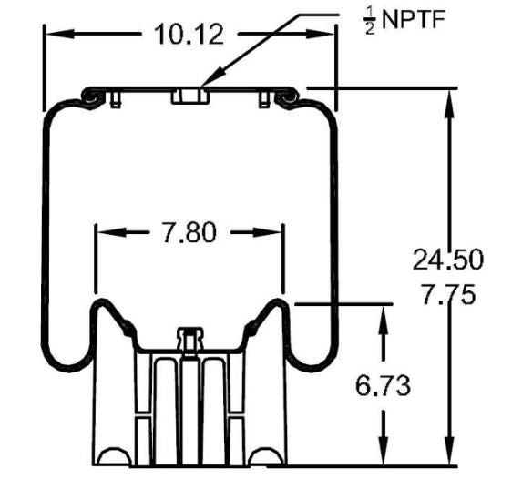 Air Spring Bag for Peterbilt and Kenworth (Replaces 8864)