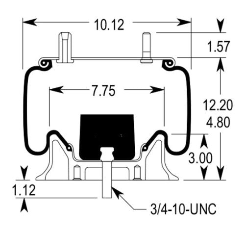 Air Spring Bag for Hendrickson (Replaces S-2064, S-11650) - AFTERMARKETUS Torque Reversible Sleeve Air Springs