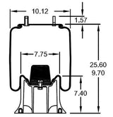 2 pack of TORQUE Air Spring Bag for Watson & Chalin & SAF Holland (Replaces Firestone 9101, Watson & Chalin AS-0040, SAF Holland 905-57-008, Firestone W01-358-9101) (2 x TR9101) - AFTERMARKETUS Torque Reversible Sleeve Air Springs