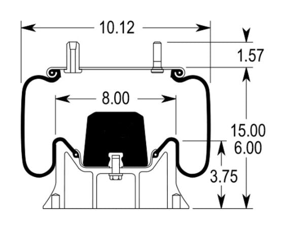 Air Spring Bag for Hendrickson (Replaces S-1245, C-1245) - AFTERMARKETUS Torque Reversible Sleeve Air Springs