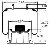 2 pack of TORQUE Air Spring Bag for Holland (Replaces Firestone 9121, Holland 905-57-019, Firestone W01-358-9121, Goodyear 1R13-039) (2 x TR9121) - AFTERMARKETUS Torque Reversible Sleeve Air Springs