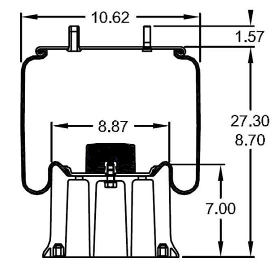 Air Spring Bag for Hendrickson (Replaces S-3467, S-3830) - AFTERMARKETUS Torque Reversible Sleeve Air Springs