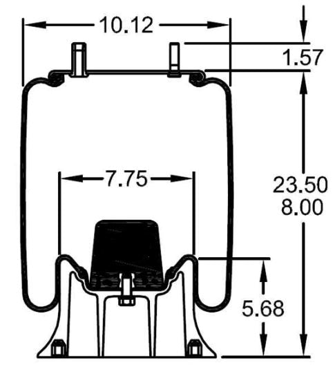 Trailer Air Spring Bag (Replaces Hendrickson S-6195, C-6195)