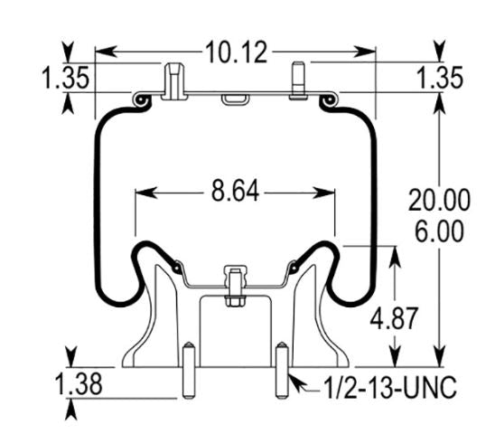 2 pack of TORQUE Air Spring Bag for Navistar Trucks (Replaces Firestone 9213, Navistar 1660581C-1, 501559C-1, 501559C-2, Firestone W01-358-9213) (2 x TR9213) - AFTERMARKETUS Torque Reversible Sleeve Air Springs