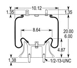 2 pack of TORQUE Air Spring Bag for Navistar Trucks (Replaces Firestone 9213, Navistar 1660581C-1, 501559C-1, 501559C-2, Firestone W01-358-9213) (2 x TR9213) - AFTERMARKETUS Torque Reversible Sleeve Air Springs