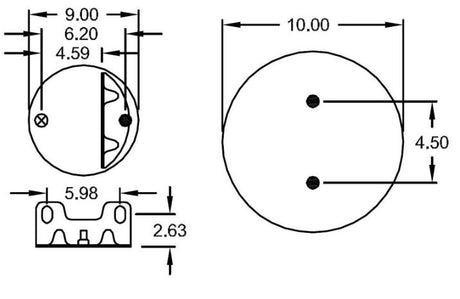 2 pack of TORQUE Trailer Air Spring Bag (Replaces Firestone 9287, Firestone W01-358-9287, Goodyear 1R12-424, 1S12-027, Hendrickson 50405-1, 50405-2) (2 x TR9287) - AFTERMARKETUS Torque Reversible Sleeve Air Springs