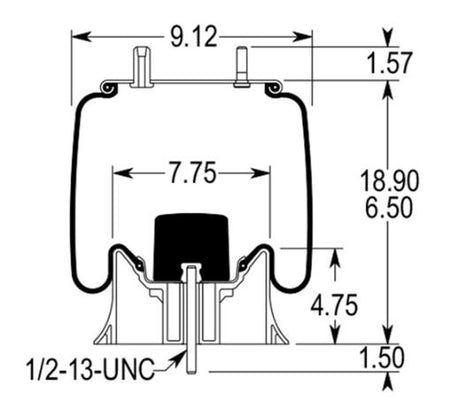 2 pack of TORQUE Trailer Air Spring Bag (Replaces Firestone 9293, Firestone W01-358-9293, Goodyear 1R11-912, Holland 905-57-120) (2 x TR9293) - AFTERMARKETUS Torque Reversible Sleeve Air Springs