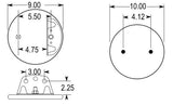 2 pack of TORQUE Air Spring Bag for Volvo Trucks (Replaces Firestone 9296, Volvo 8061151, 8169869, Firestone W01-358-9296, Goodyear 1R12-400, 1S12-022) (2 x TR9296) - AFTERMARKETUS Torque Reversible Sleeve Air Springs