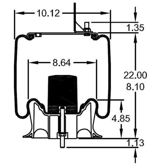 Trailer Air Spring Bag (Replaces Hendrickson: 50898, 64651)