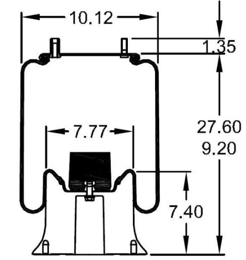 2 pack of TORQUE Trailer Air Spring Bag (Replaces Firestone 9321, Firestone W01-358-9321, Goodyear 1R12-256, Watson & Chalin AS-0036) (2 x TR9321) - AFTERMARKETUS Torque Reversible Sleeve Air Springs