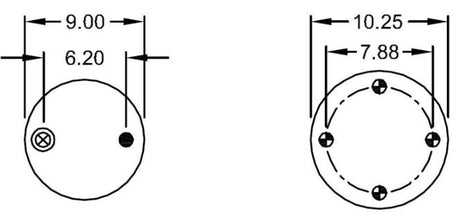 2 pack of TORQUE Trailer Air Spring Bag (Replaces Firestone 9321, Firestone W01-358-9321, Goodyear 1R12-256, Watson & Chalin AS-0036) (2 x TR9321) - AFTERMARKETUS Torque Reversible Sleeve Air Springs