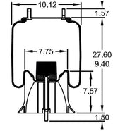 2 pack of TORQUE Trailer Air Spring Bag (Replaces Firestone 9370, Firestone W01-358-9370, Goodyear 1R12-440, Watson & Chalin AS-0057) (2 x TR9370) - AFTERMARKETUS Torque Reversible Sleeve Air Springs