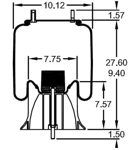 2 pack of TORQUE Trailer Air Spring Bag (Replaces Firestone 9370, Firestone W01-358-9370, Goodyear 1R12-440, Watson & Chalin AS-0057) (2 x TR9370) - AFTERMARKETUS Torque Reversible Sleeve Air Springs