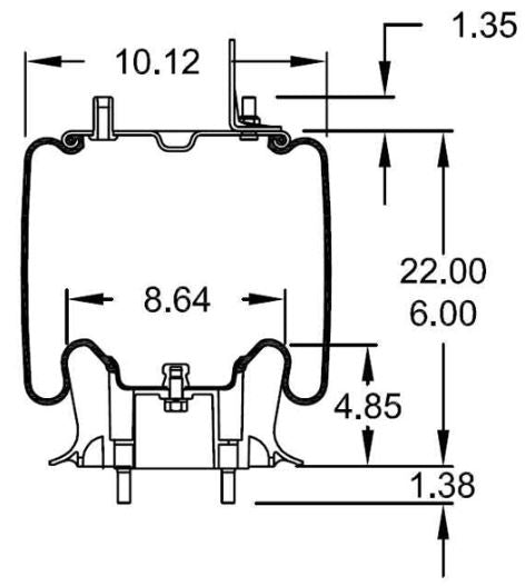 2 pack of TORQUE Air Spring Bag for Navistar Trucks (Replaces Firestone 9371, Navistar 1670073C-1, 1686386C-1, Firestone W01-358-9371) (2 x TR9371) - AFTERMARKETUS Torque Reversible Sleeve Air Springs