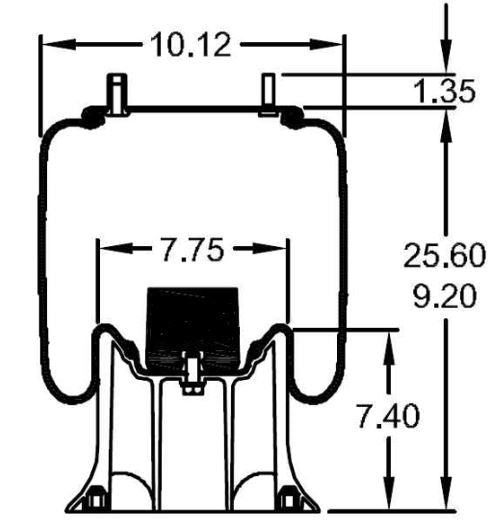 Air Spring Bag for Navistar Trucks (Replaces Firestone 9394) - AFTERMARKETUS Torque Reversible Sleeve Air Springs