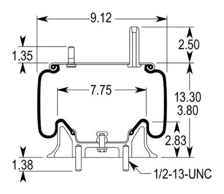 2 pack of TORQUE Air Spring Bag for Kenworth Trucks (Replaces Firestone 9422, Firestone W01-358-9422, Kenworth K303-15, Goodyear 1R11-028) (2 x TR9422) - AFTERMARKETUS Torque Reversible Sleeve Air Springs