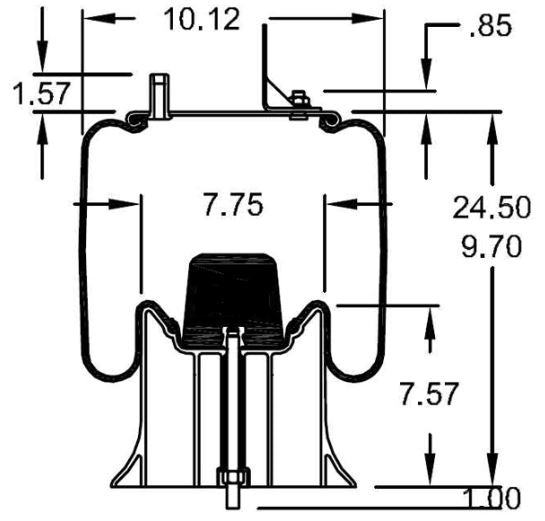 2 pack of TORQUE Trailer Air Spring Bag (Replaces Firestone 9471, Firestone W01-358-9471, SAF Holland 905-57-146, 905-57-182, Goodyear 1R12-485, 1R12-504) (2 x TR9471) - AFTERMARKETUS Torque Reversible Sleeve Air Springs