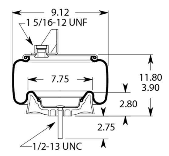 2 pack of TORQUE Air Spring Bag for Kenworth Trucks (Replaces Firestone 9541, Firestone 9547, Firestone W01-358-9541, W01-358-9547, Kenworth C81-1004, C81-1005) (2 x TR9541) - AFTERMARKETUS Torque Reversible Sleeve Air Springs