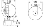 2 pack of TORQUE Air Spring Bag for Kenworth Trucks (Replaces Firestone 9541, Firestone 9547, Firestone W01-358-9541, W01-358-9547, Kenworth C81-1004, C81-1005) (2 x TR9541) - AFTERMARKETUS Torque Reversible Sleeve Air Springs