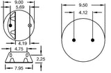 2 pack of TORQUE Air Spring Bag for Kenworth Trucks (Replaces Firestone 9616, Kenworth K303-16, Firestone W01-358-9616, Goodyear 1R11-242) (2 x TR9616) - AFTERMARKETUS Torque Reversible Sleeve Air Springs