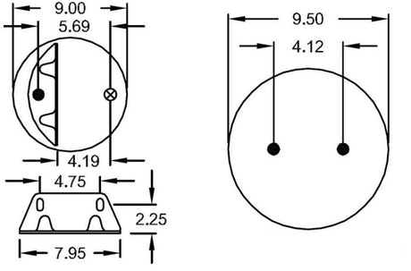 2 pack of TORQUE Air Spring Bag for Kenworth Trucks (Replaces Firestone 9616, Kenworth K303-16, Firestone W01-358-9616, Goodyear 1R11-242) (2 x TR9616) - AFTERMARKETUS Torque Reversible Sleeve Air Springs