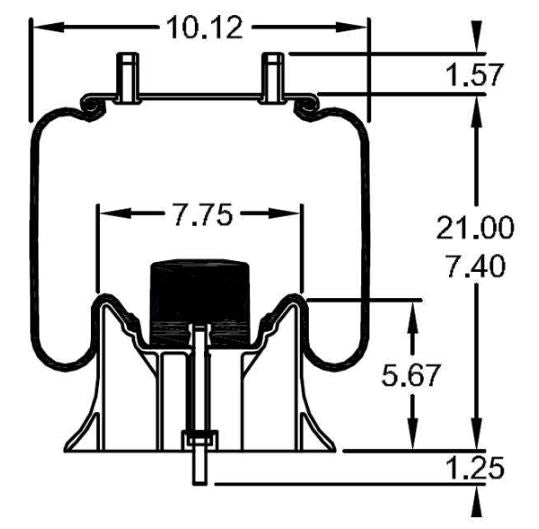 Trailer Air Spring Bag Replaces Hendrickson S-23721, C-23721