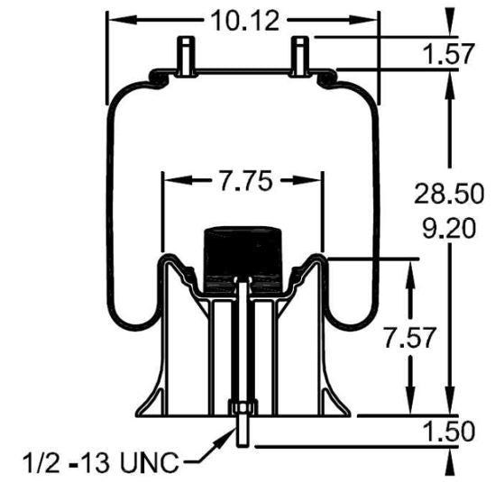 Trailer Air Spring Bag Replaces Hendrickson S-23612, C-23612