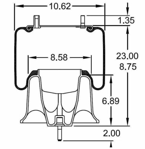 2 pack of TORQUE Air Spring Bag for Freightliner Trucks (Replaces Firestone 9780, Firestone 8537, Firestone W01-358-9780, Goodyear 1R12-189, 1R12-303) (2 x TR9780) - AFTERMARKETUS Torque Reversible Sleeve Air Springs