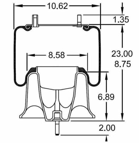 2 pack of TORQUE Air Spring Bag for Freightliner Trucks (Replaces Firestone 9780, Firestone 8537, Firestone W01-358-9780, Goodyear 1R12-189, 1R12-303) (2 x TR9780) - AFTERMARKETUS Torque Reversible Sleeve Air Springs