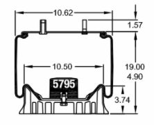 2 pack of TORQUE Air Spring Bag for Rowe Trucks (Replaces Firestone 9811, Rowe Trucks ASCC2000, Firestone W01-358-9811) (2 x TR9811) - AFTERMARKETUS Torque Reversible Sleeve Air Springs