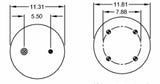 2 pack of TORQUE Air Spring Bag for Rowe Trucks (Replaces Firestone 9811, Rowe Trucks ASCC2000, Firestone W01-358-9811) (2 x TR9811) - AFTERMARKETUS Torque Reversible Sleeve Air Springs