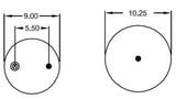 2 pack of TORQUE Trailer Air Spring Bag (Replaces Firestone 9923, Firestone W01-358-9923, Goodyear 1R12-481, SAF Holland 905-57-118) (2 x TR9923) - AFTERMARKETUS Torque Reversible Sleeve Air Springs