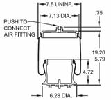 2 pack of TORQUE Front Axle Air Spring Bag for PACCAR (Replaces Firestone 9933, Firestone W02-358-9933, Peterbilt B81-6023) (2 x TR9933) - AFTERMARKETUS Torque Reversible Sleeve Air Springs