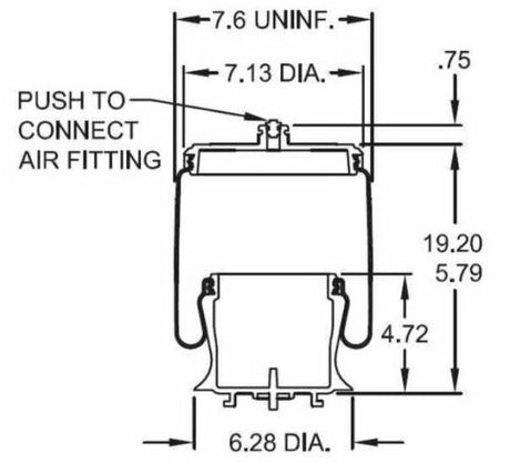 2 pack of TORQUE Front Axle Air Spring Bag for PACCAR (Replaces Firestone 9933, Firestone W02-358-9933, Peterbilt B81-6023) (2 x TR9933) - AFTERMARKETUS Torque Reversible Sleeve Air Springs