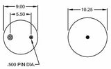 2 pack of TORQUE Trailer Air Spring Bag (Replaces Firestone 9935, Firestone W01-358-9935, SAF Holland 905-57-157, 905-57-301) (2 x TR9935) - AFTERMARKETUS Torque Reversible Sleeve Air Springs