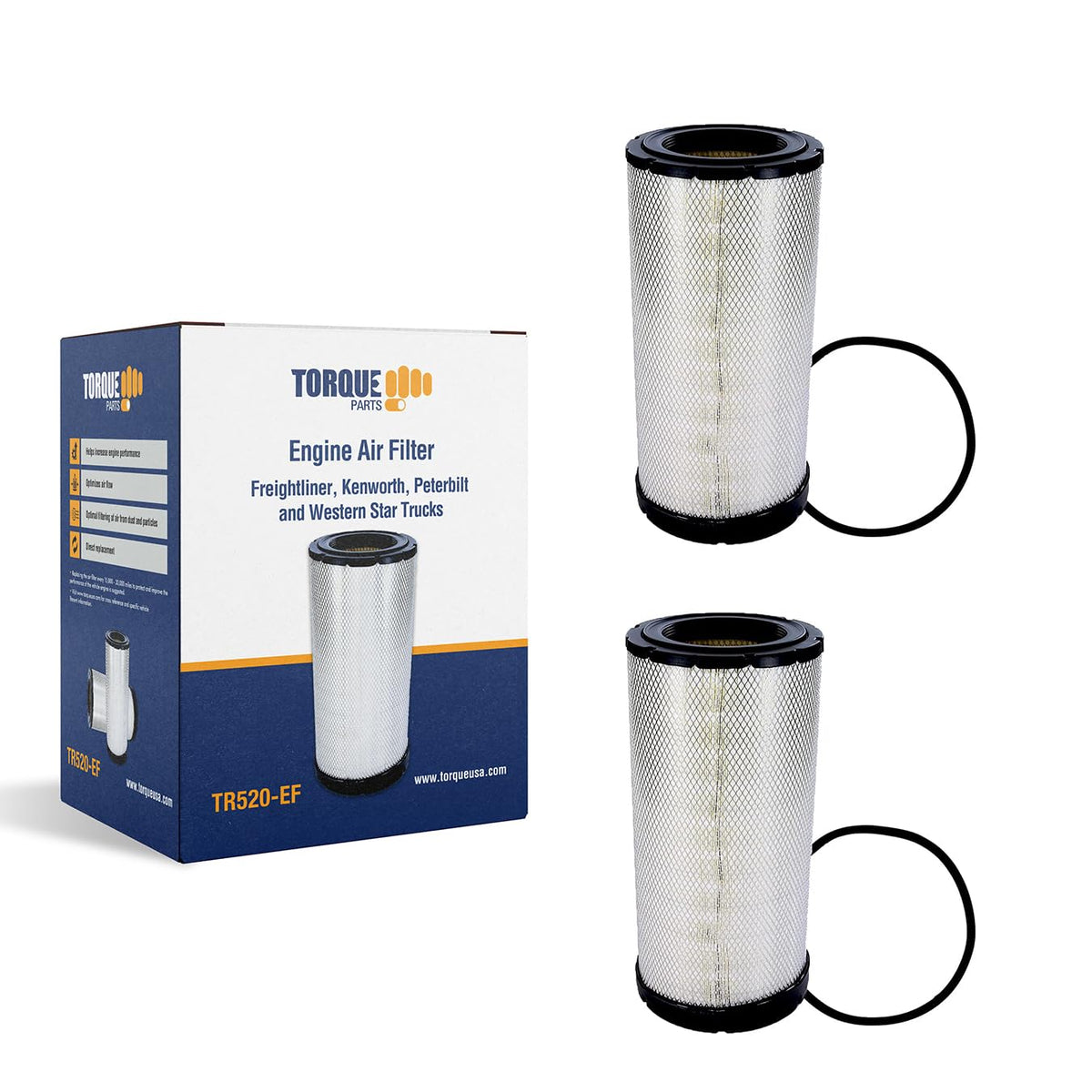 Engine Air Filter for Peterbilt Kenworth Mack Volvo Semi Trucks | Replacement Baldwin RS3539 Fram CA8180 Fleetguard AF25247 Aftermarketus Air Filters