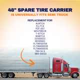 Spare Tire Carrier with Under Trailer Mounting Kit | Replacement for AURTC4 FLLTC4 FLT98100159