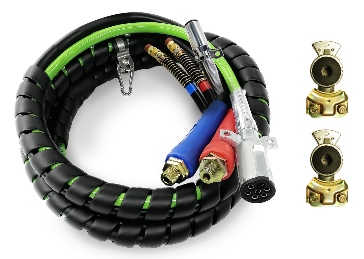 15ft ABS & Air Power Line Hose with Handle Grip & Gladhands