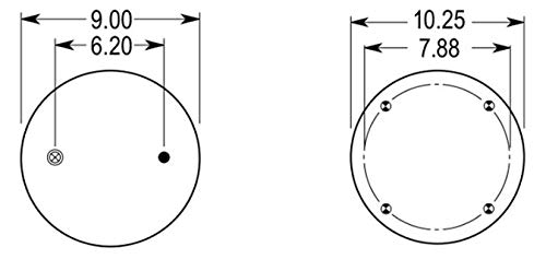 Trailer Air Spring Bag | Replacement Firestone 9367 W&C AS-0104 Hendrickson S-14249 | 2 Pack