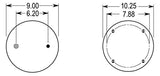 Trailer Air Spring Bag | Replacement Firestone 9367 W&C AS-0104 Hendrickson S-14249 | 2 Pack