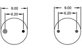 Double Convoluted Air Spring Bag | Replacement Firestone 7555 Triangle AS-4480 | 2 Pack
