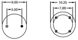 Air Spring Bag for Watson & Chalin & SAF Holland | Replacement Firestone 9101 Triangle AS-8315 | 2 Pack